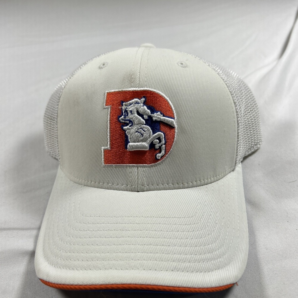 Reebok Denver Broncos Old School White NFL Flex Hat Throwback Logo Cap